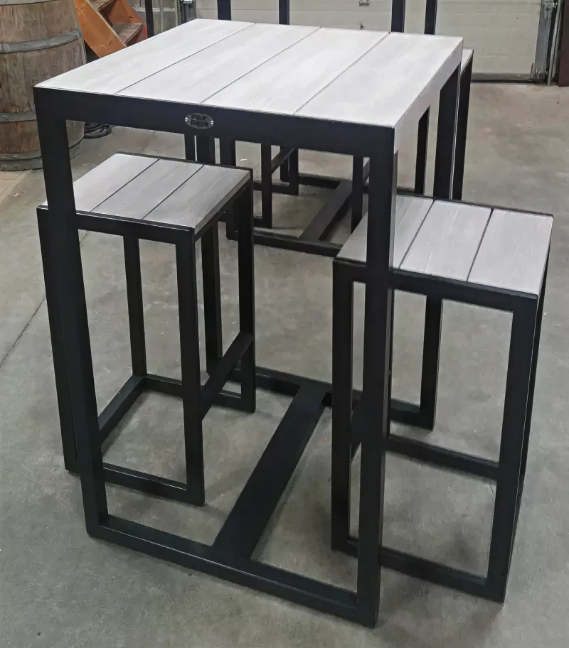 Amfer Meuble Sur Mesure A Orleans Tabouret Ral 7021 Bois Blanc Grise 1